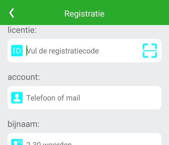 2.2 Registreren op de app. Let op! U gaat nu het horloge in gebruik nemen. Na registratie of anderszins het in gebruik nemen van het toestel, kan deze niet meer retour gezonden worden.