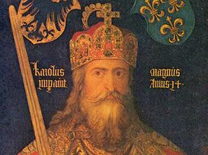 Diplomatie en contacten - Christelijke koninkrijken en heidense heersers Standbeeld van Koning Alfonso II van Asturië te Oviedo. Karel de Grote onderhield goede betrekkingen met deze koning.