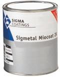5 l 228136 Specialiteit kleur 1 l 228038 Sigmetal Miocoat Solventgedragen ijzerglimmerverf voor binnen en buiten op basis van
