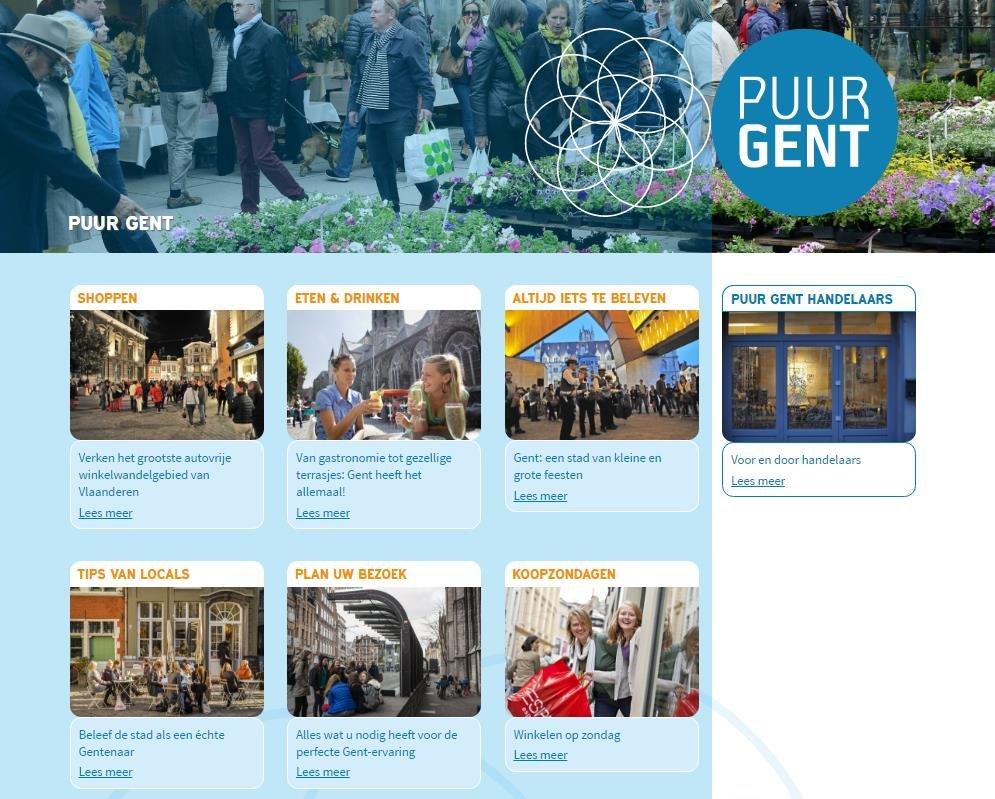 Informatie voor het brede publiek PUUR GENT profileert zich tot ver buiten de Gentse stadsgrenzen als sterk merk.