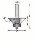 HM Kantenfrees onder hoek Z=3; met onderlager ArtikelNr D B L a d 05-6 23,8 9,5 47 22 6 06-6 36,5 9,5