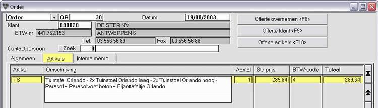 - de parasolvoet met watervulling gewijzigd in de voet met betonvulling - een nieuwe lijn toegevoegd met een bijzettafeltje van 8 waarvan we de prijs hebben gewijzigd in 6.