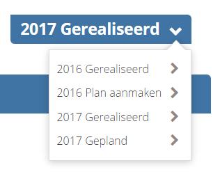 6 Stap 6: Gepland en Gerealiseerd Ga rechts bovenin naar de blauwe knop Het volgende overzicht komt dan in beeld: Gepland: Dit is de mestboekhouding die opgesteld wordt in januari.