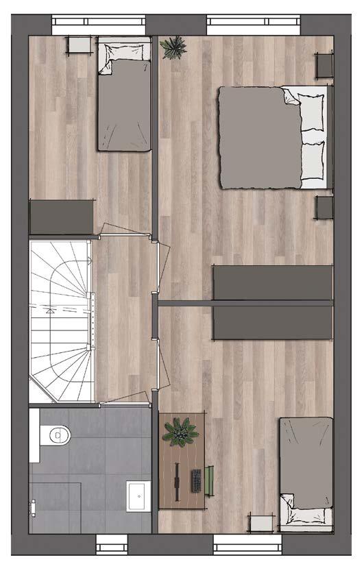 CELLEBROEDER XL verdieing basis afmeting (tussenwoning) CELLEBROEDER XL zolder basis afmeting (tussenwoning) 9540 mm 9540 mm 5700 mm 5700 mm Deze