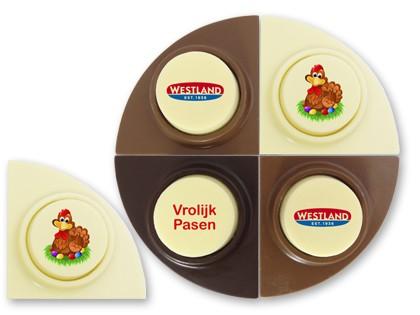 keuze (melk-wit-puur) Verpakking: Transparant met goudbodem 24 6,73 48 5,38 Afmeting: Ø 124 x 20 mm (verpakking) 96 4,71 240 4,57 504 4,44 Levertijd: 1-2 weken