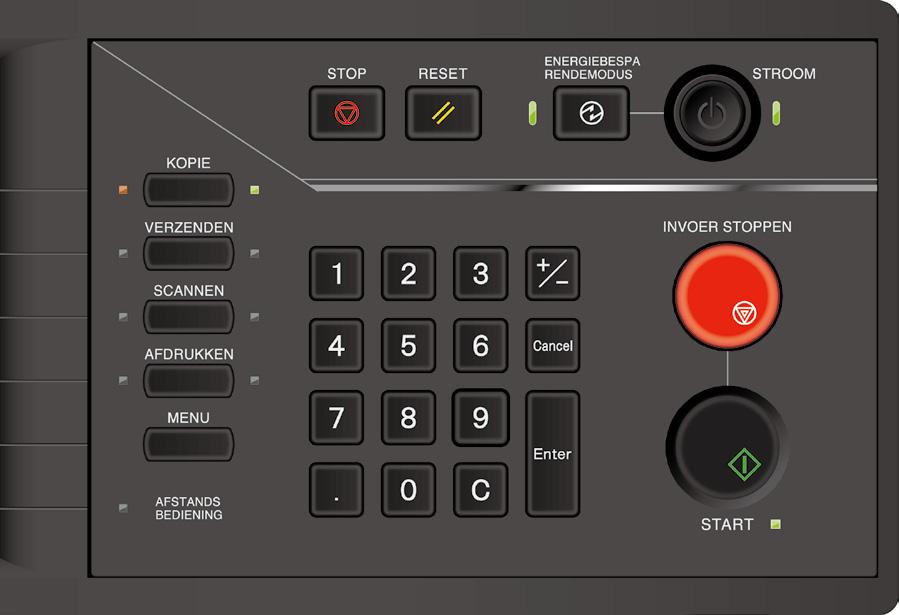 Het apparaat in- en uitschakelen Power On (Aan) 1 2 Power Off (Uit) 1 Ingedrukt houden gedurende 1 seconde of langer 2 Standknoppen zknop COPY (KOPIE) MF Schakelt over naar de modus Kopiëren.