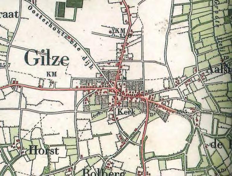 Rond de oude kern van Gilze ontwikkelden zich de gehuchten Verhoven, Biestraat, Horst, Bolberg, Weilenseind, Vossenberg, Berkeind, Wijkevoort en Nerhoven.
