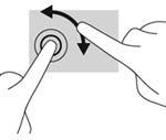 Plaats uw linkerwijsvinger op het object dat u wilt draaien. Gebruik vervolgens de wijsvinger van uw rechterhand om een draaiende beweging te maken van twaalf uur naar drie uur.