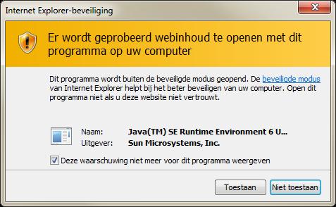 Het opladen gebeurt via Java, hiervoor wordt