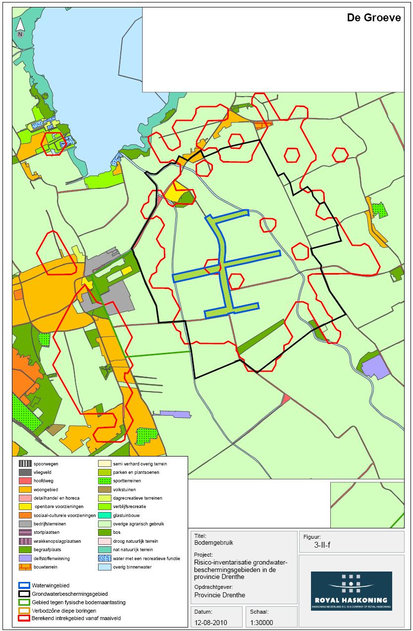 5.3 Diffuse bronnen Het waterwingebied van De Groeve ligt in een landelijke omgeving, hoofdzakelijk landbouwgrond. Het gebied is verder matig toegankelijk voor gemotoriseerd verkeer. Figuur 5.