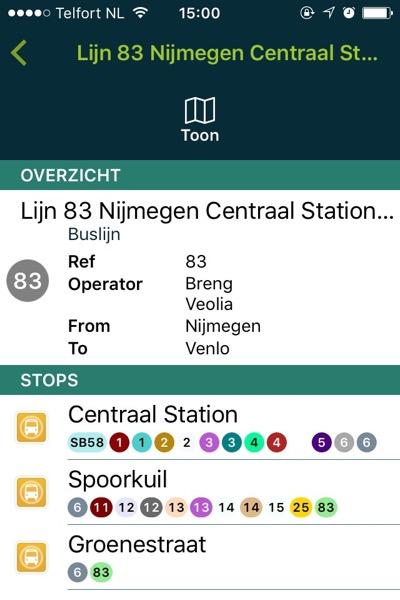 buslijnen! Selecteer nu Lijn 83.