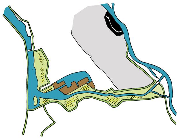 h o o f d s t u k 1 alternatief 1.2 Het uitgangspunt van dit alternatief is de grillige waterdynamiek van het Vossemeer, die zoveel mogelijk wordt benut en ten goede komt aan de nieuwe natuur.