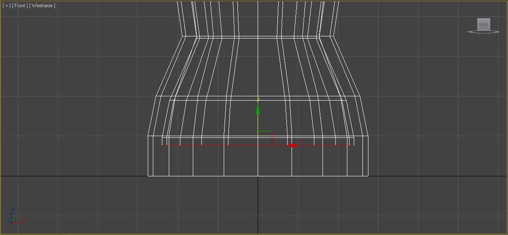 Verplaats deze polygon iets omhoog (Afbeelding 24.0). Dit doe je het makkelijkst in het front viewpoort met select and move, let op! Zet wel snapping uit.