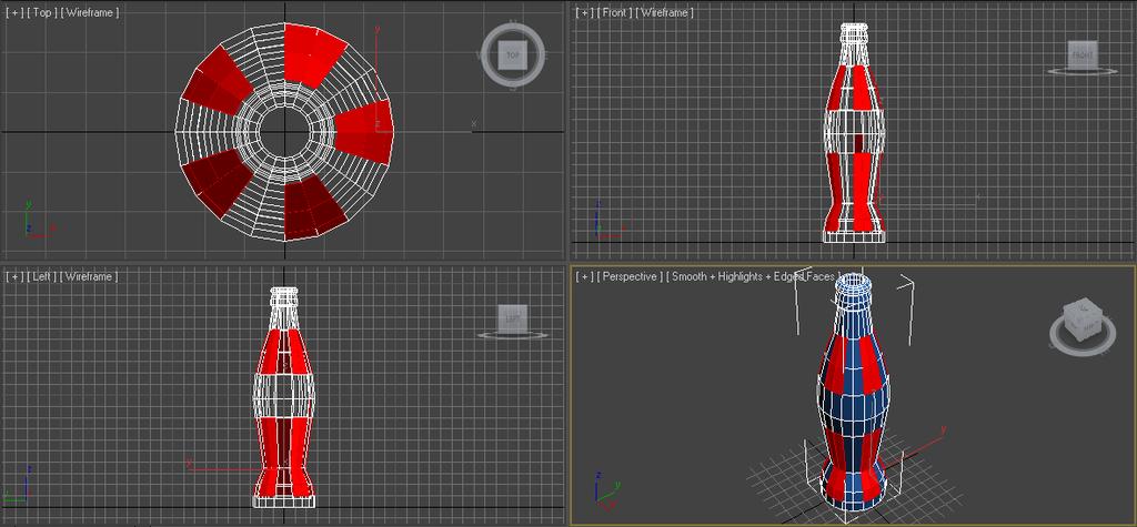 Selecteer de volgende polygons (Afbeelding 25.0), let op! Selecteer deze polygons niet met select and move, maar met select object (Afbeelding 26.0). Je gaat nu veel polygons aanklikken en vaak snel achter elkaar.