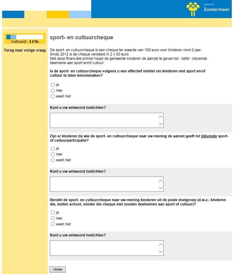 onderzoek stimulering sport- en cultuurparticipatie vragenblok I - 3
