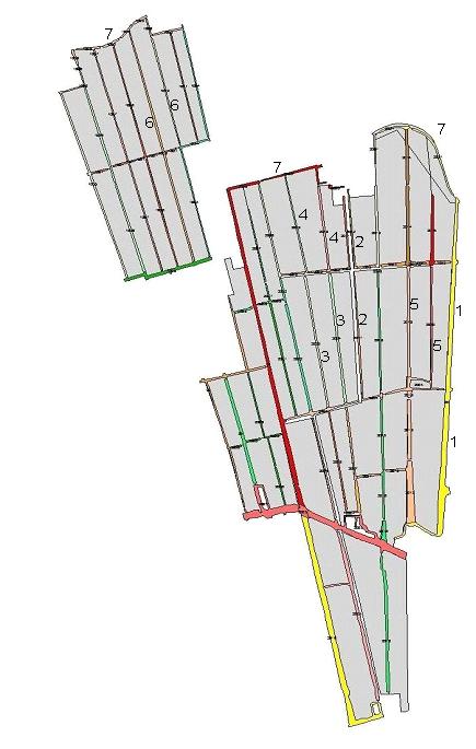 Figuur 4.4 Sloten waarin het oppervlaktewater werd bemonsterd ten behoeve van de monitoring op het praktijkcentrum Zegveld in 20