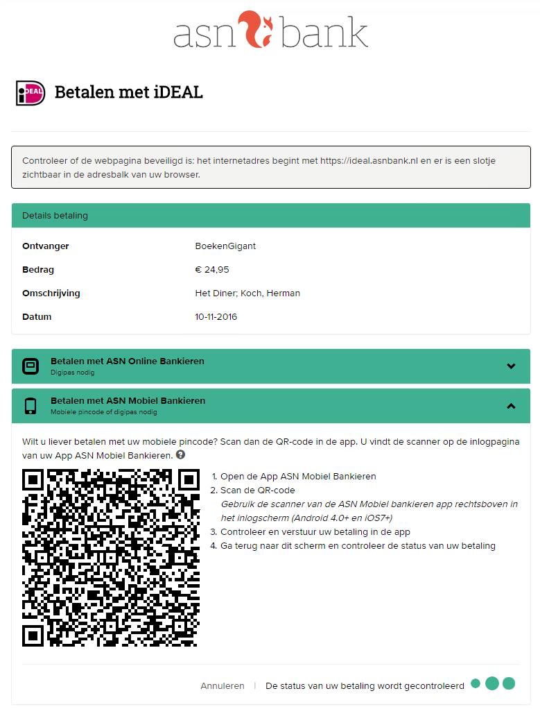 Hoe betaal ik met ideal? Met de ASN Digipas kunt u in webwinkels direct betalen vanaf uw ASN Bankrekening via ideal. U hoeft hiervoor niet in te loggen op ASN Online Bankieren.
