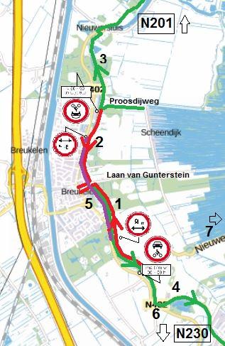 Samengevat zijn de voorgestelde maatregelen op het Zandpad om het auto- en vrachtverkeer te beperken: 1. Spitsafsluiting van ma. t/m vrij van 7.