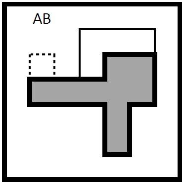 Alhoewel slechts een rechthoekig deel van het snedevlak is getekend in de isometrische voorstelling moet je het voor de snedetekeningen (A)- (E) als