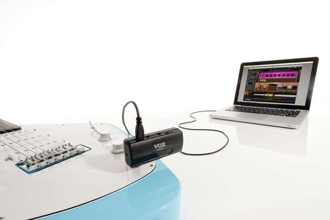 Aantrekkelijk geprijsde USB-audiointerface die je rechtstreeks in je (bas)gitaar plugt Voor computers - Mac of pc - of iosapparaten - ipad, iphone, ipod Touch (met optionele Apple