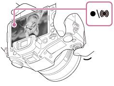 Druk de ontspanknop helemaal in. Scherpstellingsindicator brandt: Het beeld is scherpgesteld.