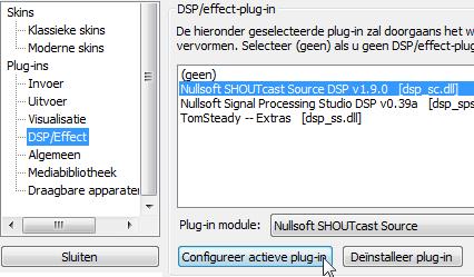 Softwaredatablad #A-SC1 4/11 Om bij de Winamp instellingen te komen, kunt u kiezen uit de volgende mogelijkheden: a) Via het hoofdmenu - met de muis op Winamp menu gaan staan (Links boven van de