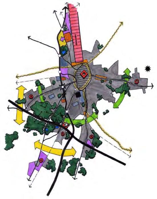 Figuur 43: Hypothese van de gewenste ruimtelijke structuur van het regionaalstedelijk