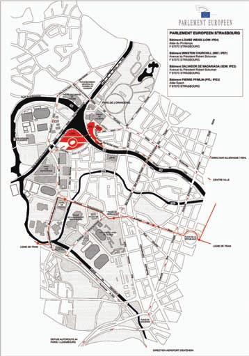 OVERIGE INFORMATIE EUROPEES PARLEMENT Toegang tot Straatsburg Straatsburg Vliegtuig - er vliegen directe vluchten rechtstreeks van Amsterdam of Brussel naar Straatsburg.