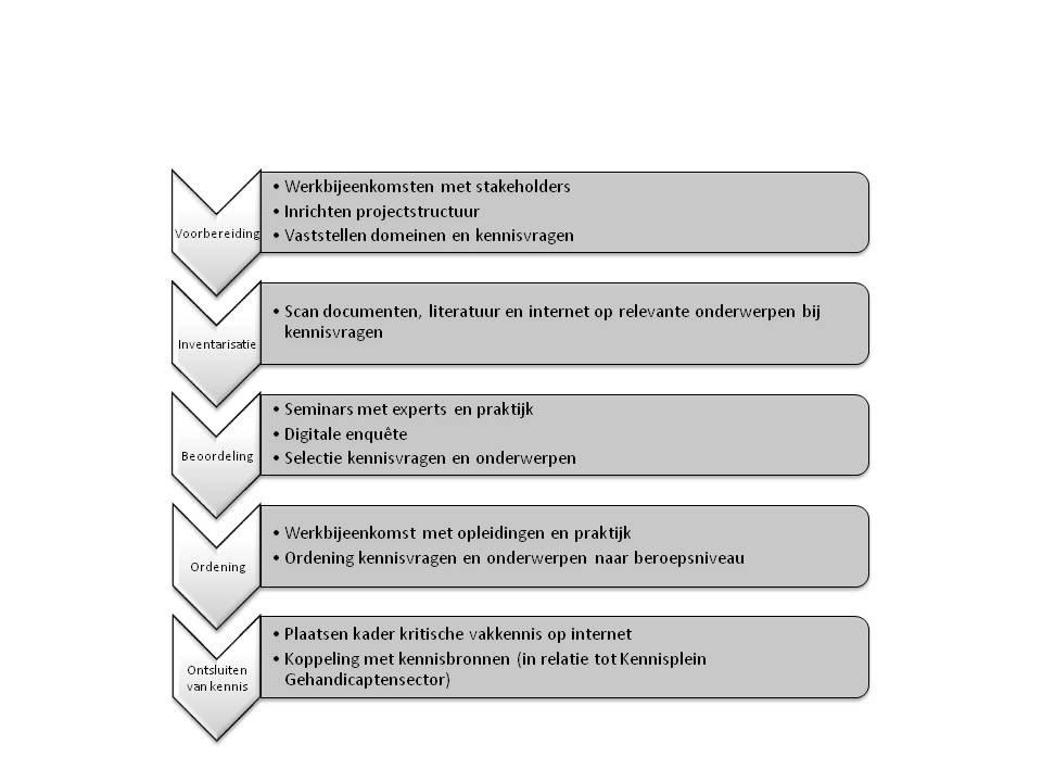 2. Productresultaat, procesresultaat, acceptatiecriteria Het kader kritische vakkennis wordt als volgt opgebouwd: Het uitgangspunt voor het kader kritische vakkennis is een aantal domeinen die worden