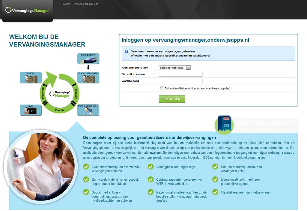 1. Wat is de VervangingsManager? De VervangingsManager is een webgebaseerde applicatie waarmee vervangingsaanvragen eenvoudig en efficiënt gepland kunnen worden.