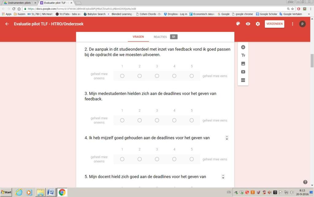Bijlage B Screenshots vragenlijst studenten en vragenlijst docenten