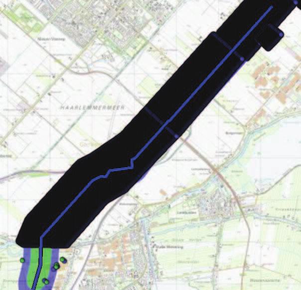 -25-3.1.3 Segment 3 Figuur 8: Ligging van de geprojecteerde gastransportleiding A-803 segment 3 (paragraaf 2.2) stationing 32.1 41.3 km. Het PR is overal rond dit segment kleiner dan 10-6 per jaar.