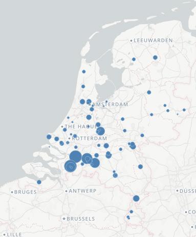 De opname van winkelruimtes kent een landelijke dekking.