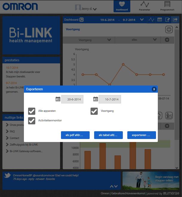 Als u handmatig gegevens wilt toevoegen aan uw gezondheidsparameter, klikt u op de knop Add data (Gegevens toevoegen) boven elke grafiek.