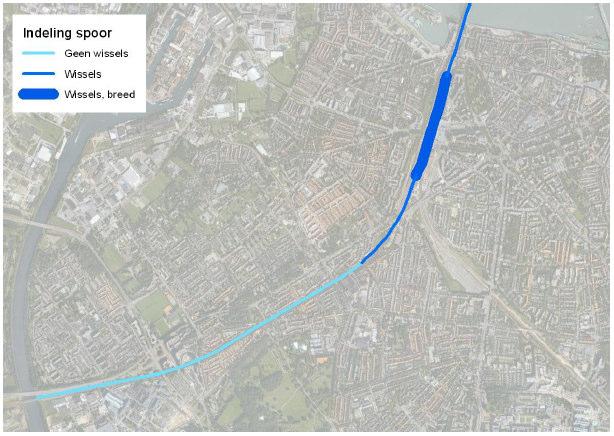 3.2 Transportgegevens Bij het odelleren van risico s als gevolg et het transport van gevaarlijke stoffen over het spoor zijn een aantal kenerken van het spoortraject van belang, zoals de breedte van