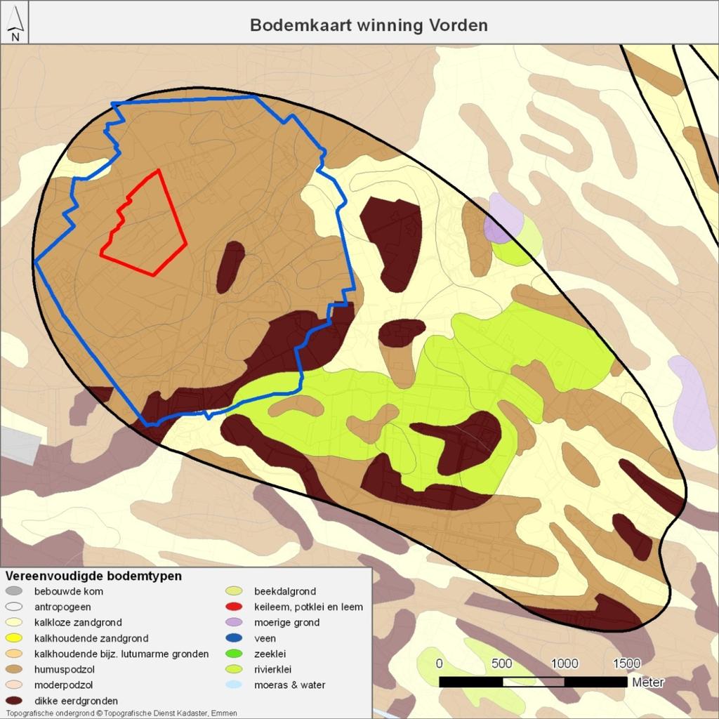 5.2 Bodem De bodemkaart voor het gebied is opgenomen in figuur 5.2. Het grootste deel van het grondwaterbeschermingsgebied wordt ingenomen door humuspodzolgrond.