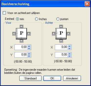 Als u de functie Beeldverschuiving wilt gebruiken, selecteert u de optie Beeldverschuiving