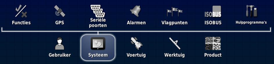 Hoofdstuk 5 Instelling van het systeem In dit hoofdstuk wordt uitgelegd hoe u systeemelementen instelt, zoals GPS-verbindingen, alarmen en optionele functies.