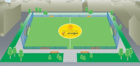 ruimte voor de kinderen om te spelen. De Cruyff Courts dienen als vervanging van de oudere trapveldjes die er in deze buurten veelal wel aanwezig zijn, maar vaak onaantrekkelijk in het gebruik.