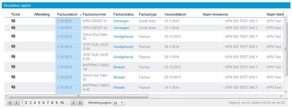 Rapport Ingediende Facturen NL U kunt hier een vraag stellen aan Tungsten Network. Wij raden u aan om vragen over een factuurstatus te stellen aan KPN.