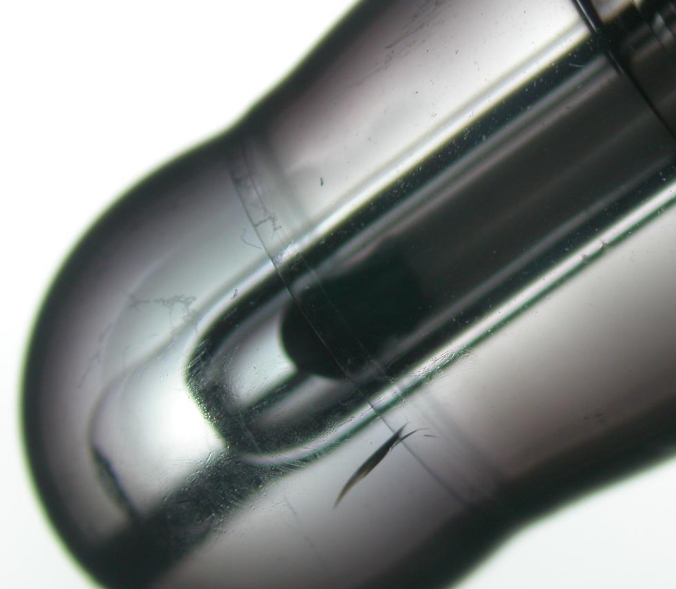 Glasbreuk detectie Glazen ph sensor met een haarscheurtje in de glasbol Weerstand glas daalt direct van ca.