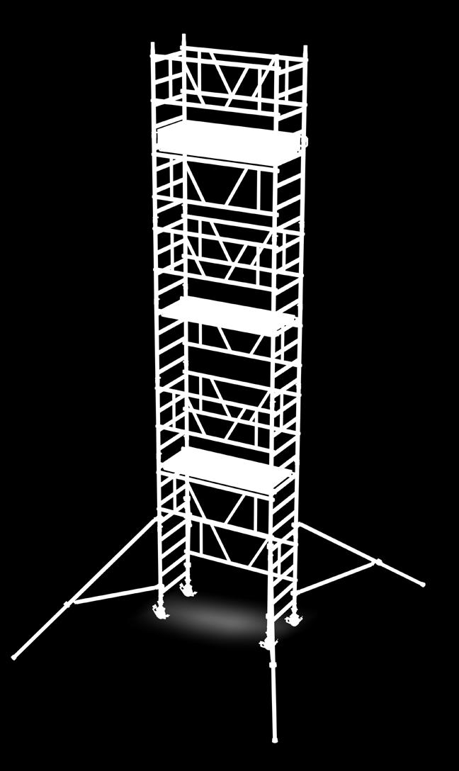 - Door 1 persoon op te bouwen - Veilig en snel in 10 minuten - Door 1 persoon te gebruiken - Maximale werkhoogte 6 m - Afm. trolley: 127 x 83 x 158 cm (L x W x H) - Art.nr. C003002 2.358,- 2.