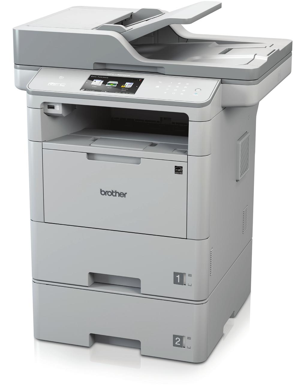 MFC-L6900DWTSP (SECPLUS) Brother All-in-one zwart-witlaserprinter Professionele all-in-one zwart-witlaserprinter voor werkgroepen met beveiligd afdrukken via SecurePrint+ Printen