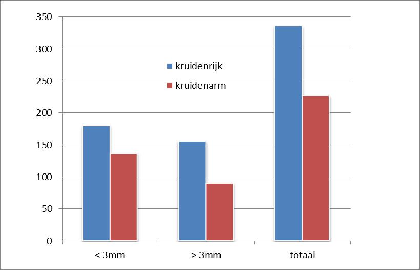 Aantal insecten (naar grootte)