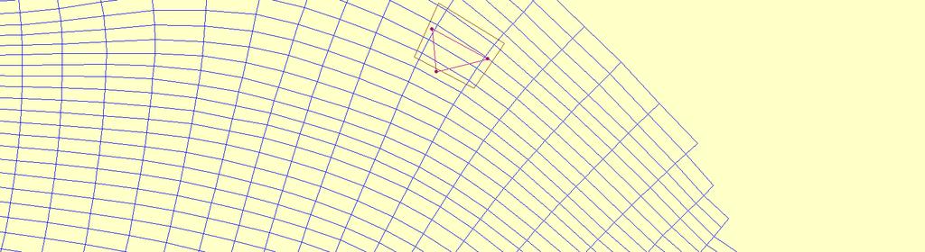 Figuur 4.2 Roosteruitsnede rondom stortplaats W13 (paarse driehoek). 4.3 Resultaten Figuur 4.3 en Figuur 4.4 tonen de sedimentatie/erosie na 1 en 5 jaar voor de referentiesommen met een D50 van 0.