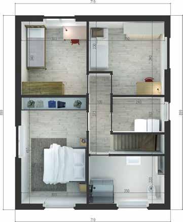 De grijze gevelsteen en de combinatie van hout en horizontale ramen op de verdieping geven je thuis een extra hedendaagse
