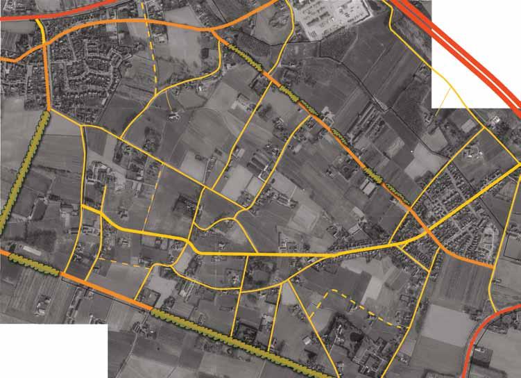 ANALYSE wegen 1 Duidelijk herkenbare beplante hoofdwegen aan de randen van het plangebied.