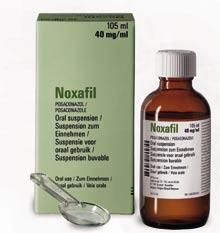 posaconazol [1028] 18 augustus 2006 Pharmaceutisch Weekblad nr. 33 Noxafil Productinformatie Posaconazol (Noxafil) is een witte suspensie voor oraal gebruik met een concentratie van 40 mg/ml.