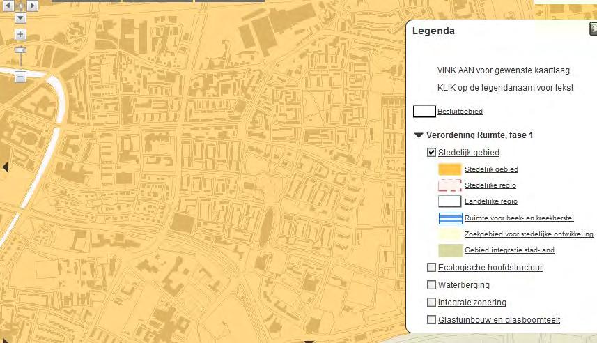 Figuur 3.1 Uitsnede Verordening ruimte [bron: www.brabant.nl] Het plangebied is gelegen in bestaand stedelijk gebied (figuur 3.1).