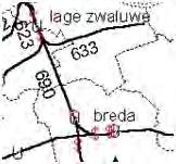 Brabantpark is gedeeltelijk gelegen binnen de zone van het spoor. In onderstaande figuur staan de trajecten bij Breda weergegeven.